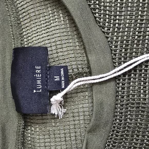 Lumiere Green Net Long Sleeve Top Sz Medium - Picture 5 of 7